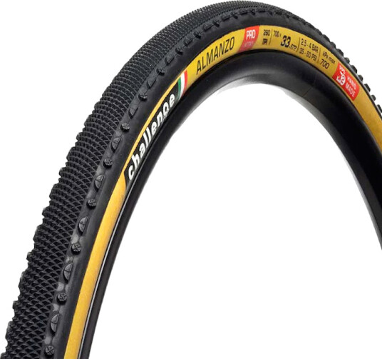 Challenge Almanzo Pro clincher foldedekk tube only gravel 700x33c tan