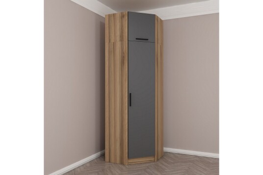 Hjørnegarderobe Cambrian 74 cm Eik/Antrasitt