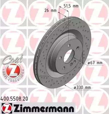 Bremseskive ZIMMERMANN 400.5508.20