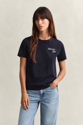 GANT Graphic Print Ss T Shirt   Navy   XS