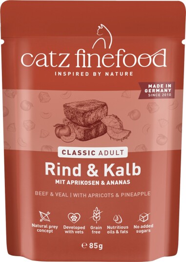 Catz Finefood Våtfôr & Kalv Okse 8 X 85 G