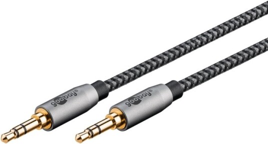 Goobay 1 m 3,5 mm AUX Tilkoblingskabel Sharkskin Grey Stereo Goobay 1 m 3,5 mm AUX Tilkoblingskabel Sharkskin Grey Stereo