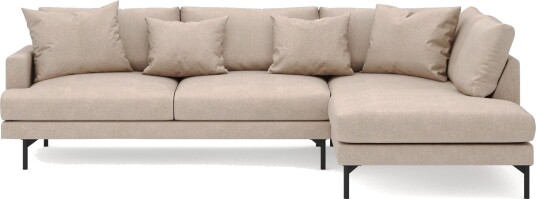 Menard 4 seters Høyrevendt Dyp L formet Sjeselongsofa i Stoff Beige
