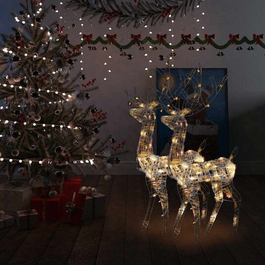 vidaXL Reinsdyr julepynt 2 stk akryl 120 cm flerfarget