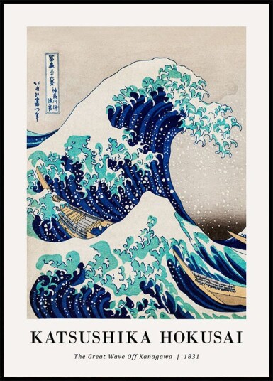 The Great Wave Off Kanagawa by Katsushika Hokusai Plakat Plakat / 21x30cm