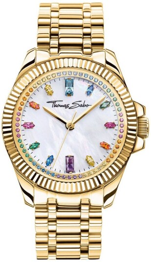 Thomas Sabo Dameklokke WA0395 264 207 Divine Hvit/Gulltonet stål