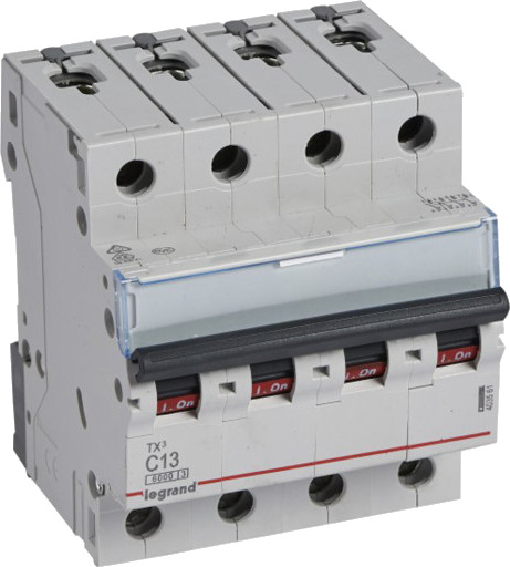 Legrand Automatsikring TX3 C 13A 4P, 4M, 6/6kA 84 x 78 x 72 mm