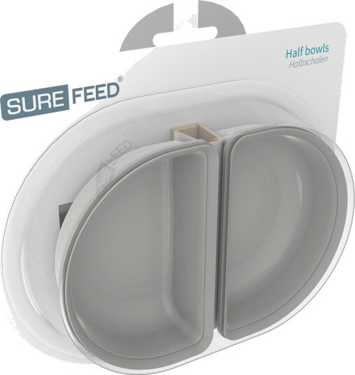 Feeder Half Bowl Grå 2 Pack Katt Matplassen Surefeed