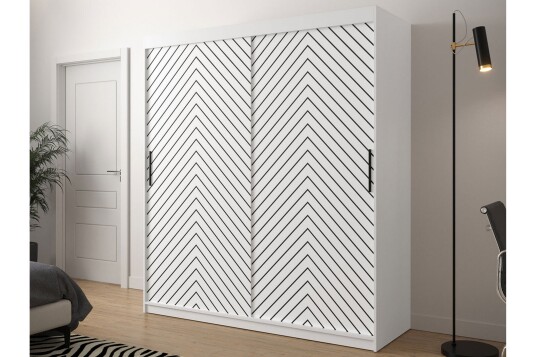 Garderobe 180 Hvit|Svart