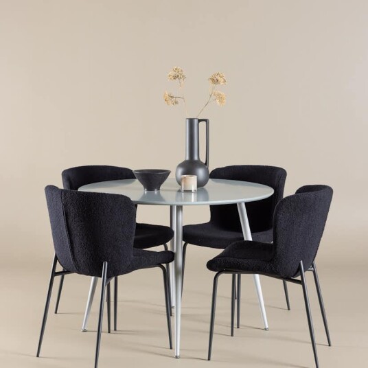 Venture Home Spisegruppe Venture Home Plaza Ø100 med 4 stk Modesto Stoler GR24369