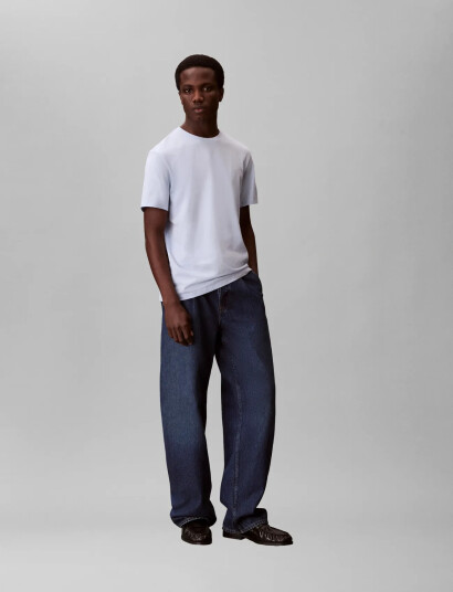 Calvin Klein Ss Micro Logo Crewneck Tee Blue L