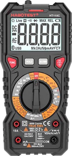 Habotest Digitalt Multimeter Med Lykt HT118C