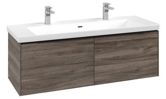 Villeroy & Boch Subway 3.0 Servantskap m/2 skuffer 1272x429x478 mm Steingrå Eik Villeroy & Boch Subway 3.0 Servantskap m/2 skuffer 1272x429x478 mm Steingrå Eik