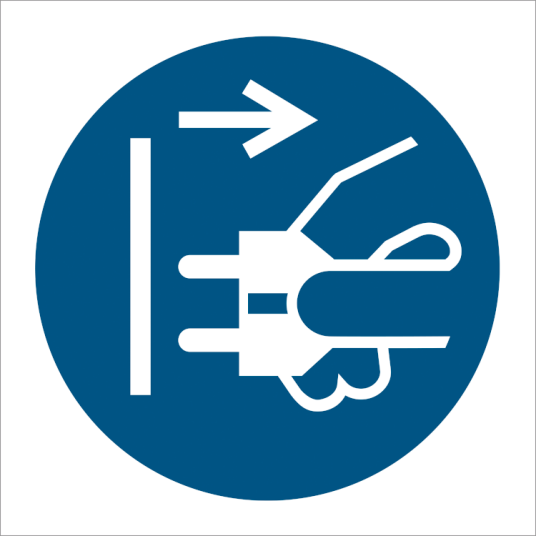 Mandatory sign - Disconnect mains plug from electrical outlet