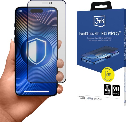 3Mk Hardglass Matt Max Personvernskjermbeskytter Til Apple Iphone 14 Pro (Herdet Glass)