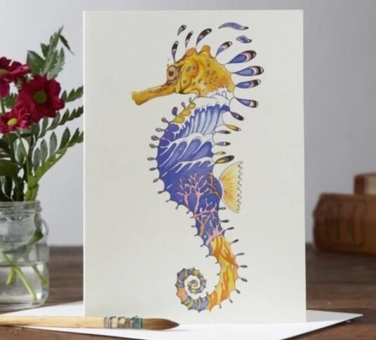 A037 B6 Carnet + Konvolutt Seahorse