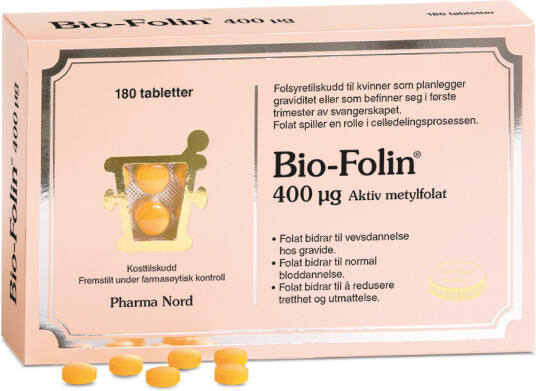 Pharma Nord Bio-Folin 400 µg tabletter, 180 stk.