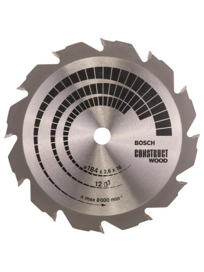 Bosch Sirkelsagblad Construct Wood 184 x 16 x 2,6 mm; 12