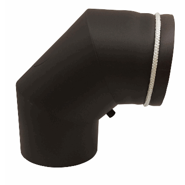 Ø150mm Peisrør 90 grader m/ luke 3delt Ø150mm Peisrør 90 grader m/ luke 3delt