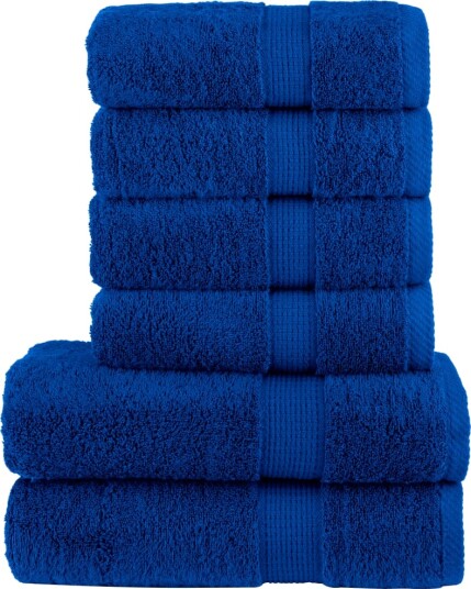 vidaXL Premium håndklesett 6 deler SOLUND blå 600 g/m2 vidaXL Premium håndklesett 6 deler SOLUND blå 600 g/m2