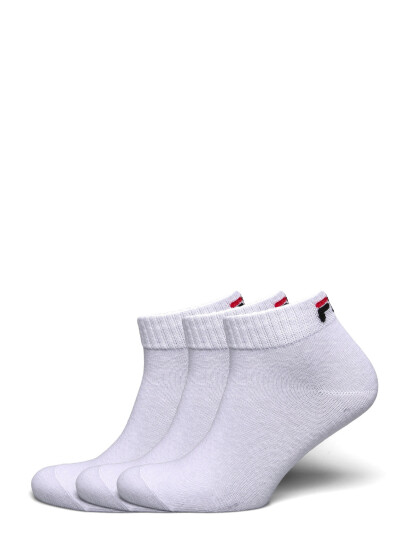FILA Socks Fila 3Pk Quarter Plain Socks - White - 43-46 FILA Socks Fila 3Pk Quarter Plain Socks - White - 43-46