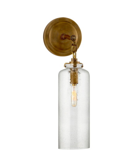 Visual Comfort Katie Small Cylinder Sconce Antique Brass/Seeded Glass Visual Comfort Katie Small Cylinder Sconce Antique Brass/Seeded Glass