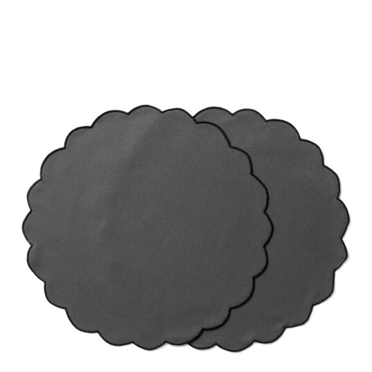 Ziczac Scallopped bordbrikke 2 stk 36 cm grå Ziczac Scallopped bordbrikke 2 stk 36 cm grå