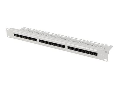 Lanberg Koblingspanel With Shelf Rackmonterbar Cat 6 Utp Rj 45 X 24 Ral 7035 Grå 1U 19" PPU6 1124 S