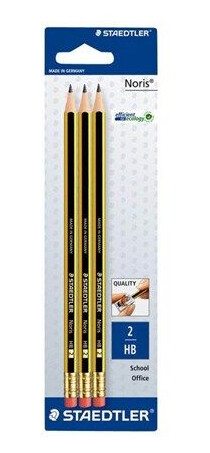 Staedtler Pencil Noris HB 3pcs bc 100% PEFC