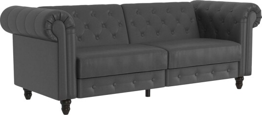 Sovesofa Felix 236x87x83 cm Grå PU/tre/metall 236x87x83 cm Grå PU/tre/metall