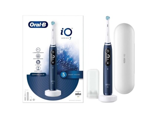 Oral-B iO Series 7 Elektrisk Tannbørste med Roterende Hode og Bluetooth Saphire Blue