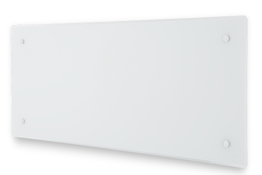 Glamox panelovn H60 H 800W, 230V, m/ herdet glass front, hvit, uten termostat