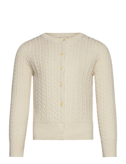 Ralph Lauren Kids Metallic Cable Cotton-Blend Cardigan - Cream - 102-108 Ralph Lauren Kids Metallic Cable Cotton-Blend Cardigan - Cream - 102-108