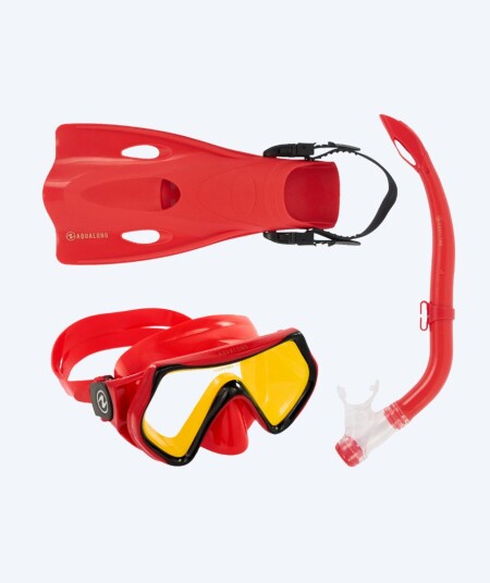 Aqualung snorkelsett til barn - Hero - Rød/gul
