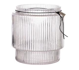 Glassvase rillet 20 cm