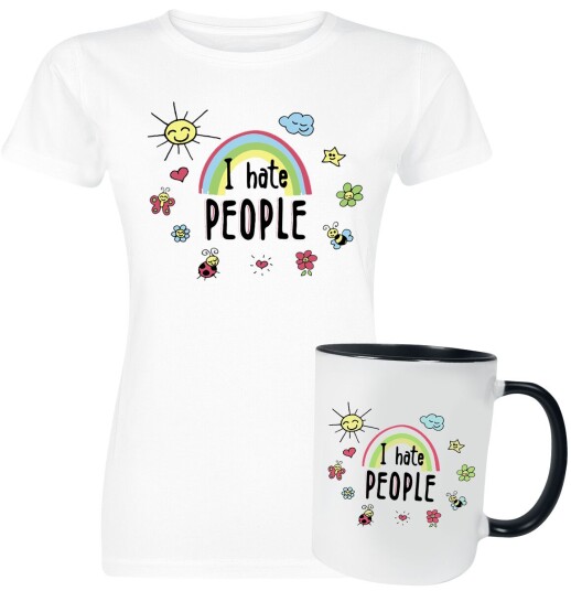 Sprüche Fun T-skjorte Gave Boks Gave Sett I Hate People S til 3XL Damer hvit Sprüche Fun T-skjorte Gave Boks Gave Sett I Hate People S til 3XL Damer hvit