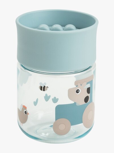 Done by Deer Learning Cup 360° Tiny Farm Blue   Blue   Ø 7.5X H 11CM
