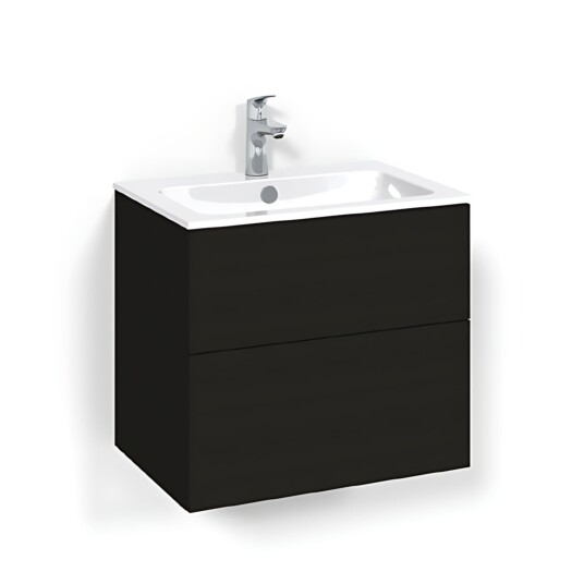 Macro Design Crown Plain Servantskap 2 Skuff - med Light Servant Svart eik / 60cm 14