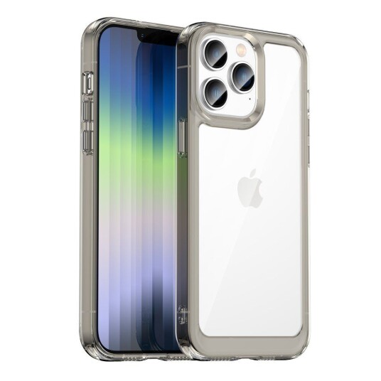 INCOVER iPhone 14 Pro Hybrid Plastdeksel - Gjennomsiktig / Grå