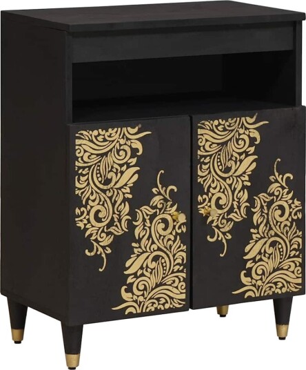 Serviesskap Svart 60 x 33 x 75 cm Massiv mango tre Serviesskap Svart 60 x 33 x 75 cm Massiv mango tre