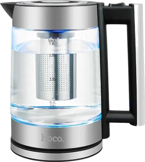 HOCO HA01A Vannkoker 1,8L, 1000W Glass/Rustfritt Stål