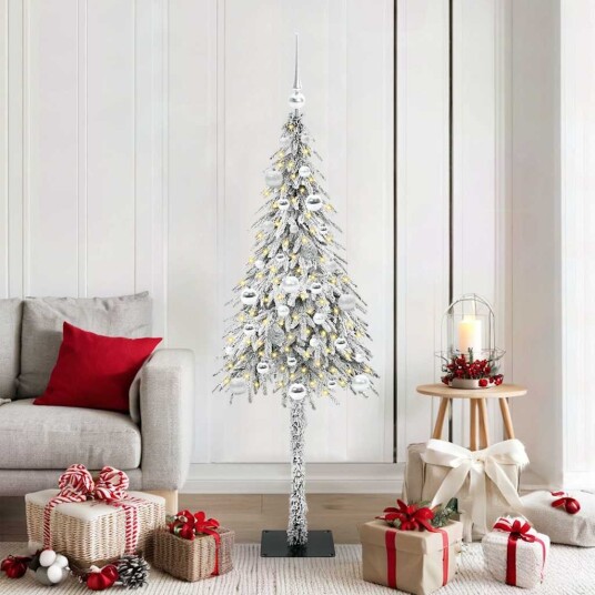  Juletre med 150 LED med stativ Hvit 150 cm PE og stål