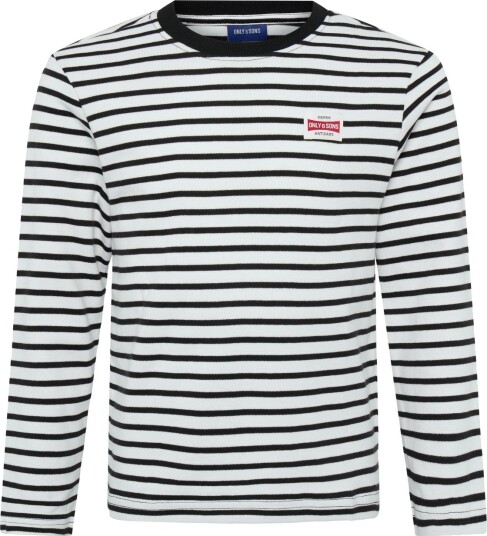ONLY & SONS Osjdawson Reg Ls Stripe Tee White 170 176