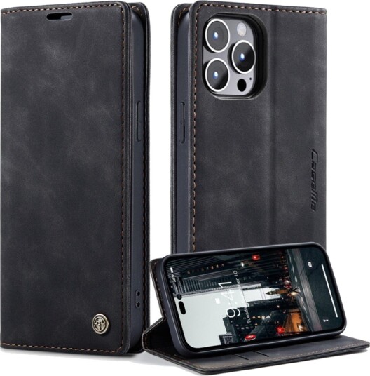 CaseMe Matte Wallet Style (iPhone 14 Pro) Svart