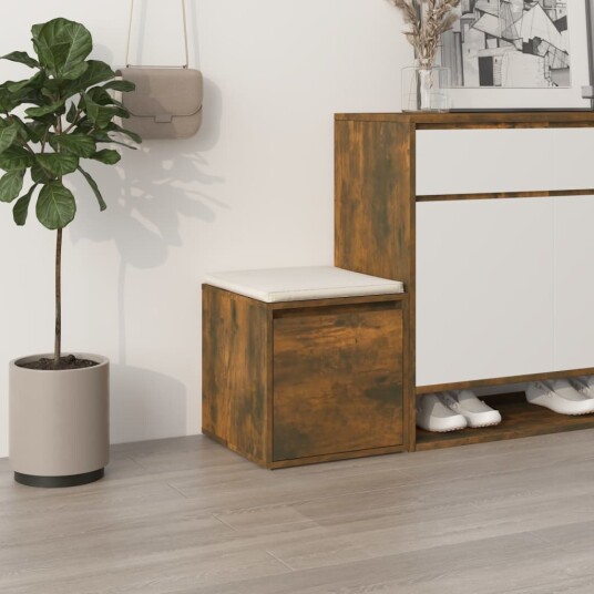vidaXL Oppbevaringsskap røkt eik 40,5x40x40 cm konstruert tre vidaXL Oppbevaringsskap røkt eik 40,5x40x40 cm konstruert tre