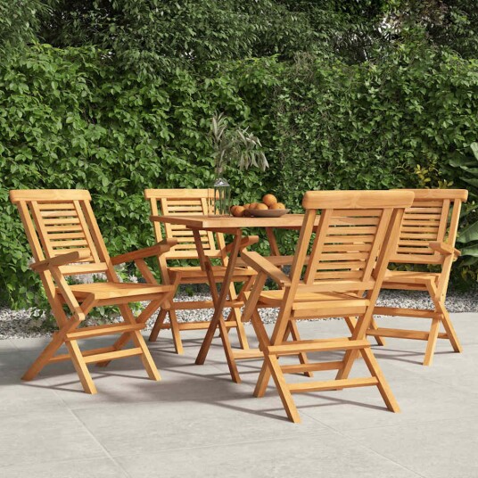 vidaXL Klappstoler 4 stk. 56x63x90 cm heltre teak