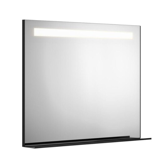 Gustavsberg speil med hylle, LED, 100x80,2 cm, sort