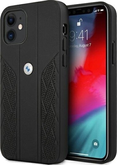 BMW Leather Curve Perforate Case for iPhone 12 mini Black