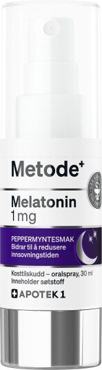 Metode melatonin 1 mg spray med smak av peppermynte 30 ml