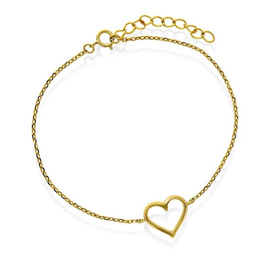 Pan Jewelry Armbånd i forgylt 925 sølv med hjerte